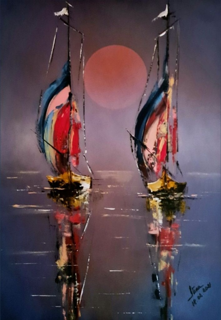 ArteDiAlina.com painting: white flag